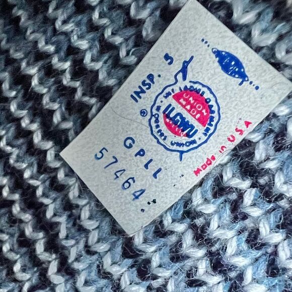 Vintage McGregor Shelton Gyle X-VEE Pullover V Neck Blue Wool Sweater Size L NWT - Picture 7 of 12